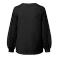 thumbnail image 4 of Mikilon Femme T-Shirt à Col en V Ajouré à Manches Longues Automne Blouse Unie Hauts, 4 of 5