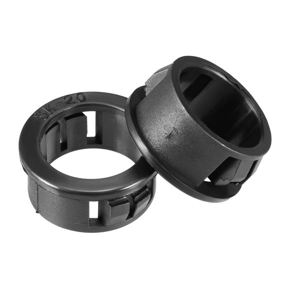 Unique Bargains 20pcs 20mm Mounted Dia Snap in Cable Hose Bushing Grommet Protector Black