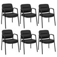 thumbnail image 1 of Costway Chaise de Salle d'Attente Sans Roues Ensemble de 6 avec Accoudoirs Intégrés pour Réception, 1 of 7