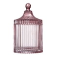 thumbnail image 1 of Beautiful Rose Pink Ribbed Glass Lidded Jar by Drew Barrymore, 1 of 6