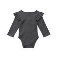 thumbnail image 1 of Faithtur Bébé Garçon Fille Manches Longues Romper Ébouriffé de Couleur Unie Body, 1 of 7