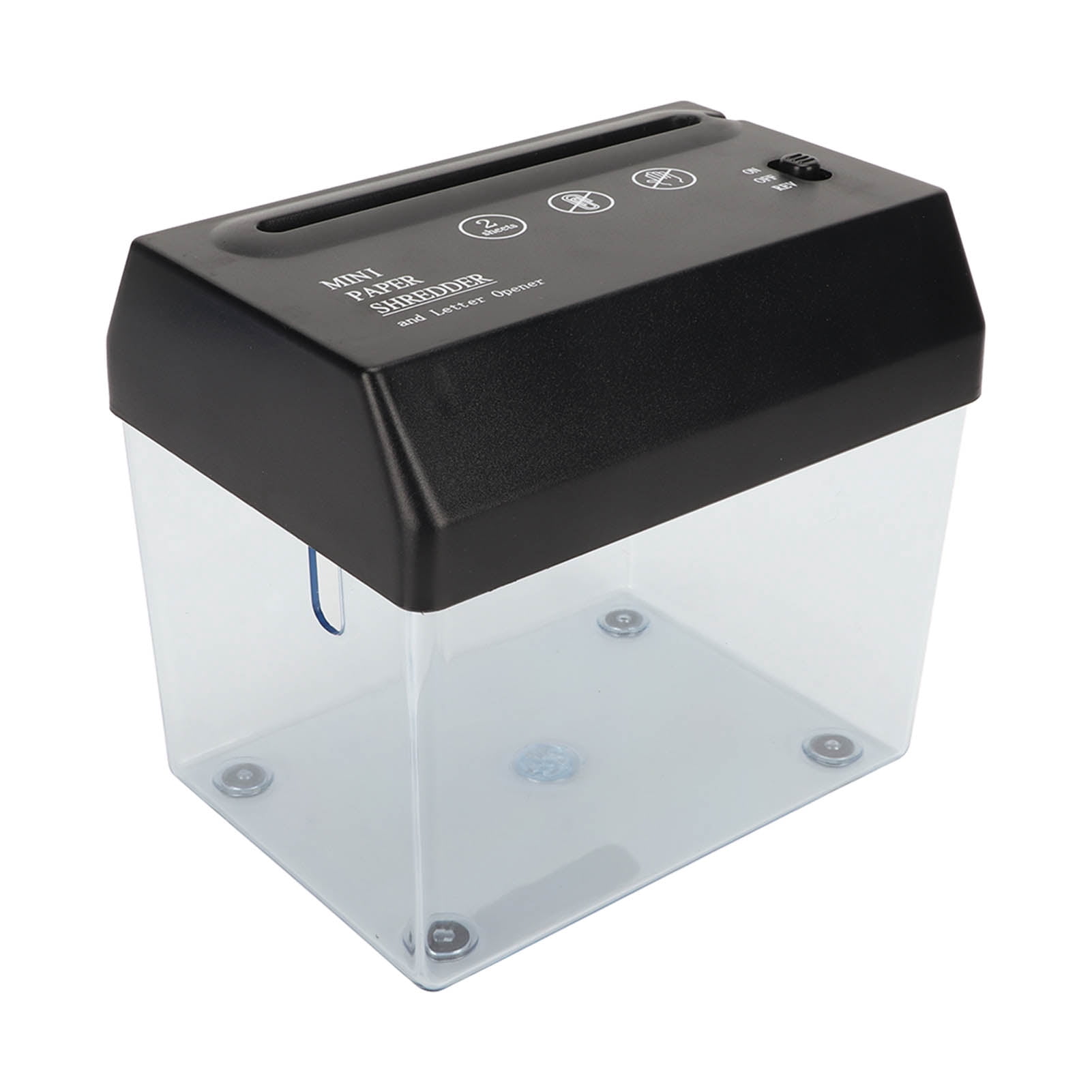 Paper Shredder, Electric Paper Shredder Battery Powered Envelope Opening Strip Cutting ABS Multipurpose With Waste Paper Basket For Office
