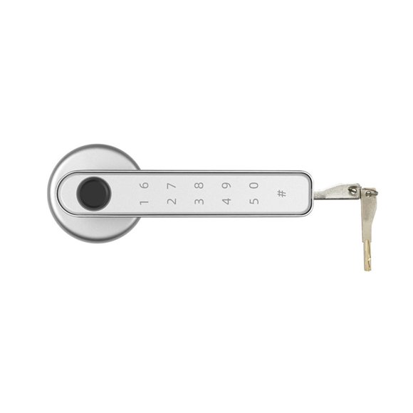 Serrure Intelligente à Empreinte Digitale Mot de Passe Poignée de Carte IC Pêne Dormant Loquet de Porte en Bois et Métal pour la Maison