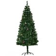 thumbnail image 1 of HOMCOM 6FT Christmas Tree Holiday Seasonal Indoor Metal Stand, 1 of 10