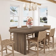 Memoryfield 71" Oval Dining Table for 6-8, Farmhouse Kitchen Table for Dining Room, Brown