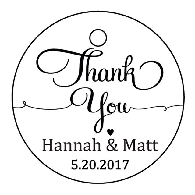 100 PCS Personalized Thank You Hang Tags Custom Wedding Favors Round Gift Paper Tags
