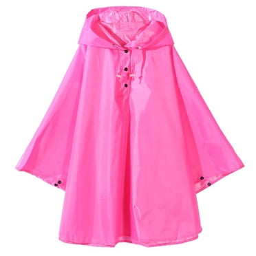 MIASHUI Kids Rain Poncho Reusable Toddler Raincoat Waterproof Rain Jacket,Hot Pink,5-8 Years