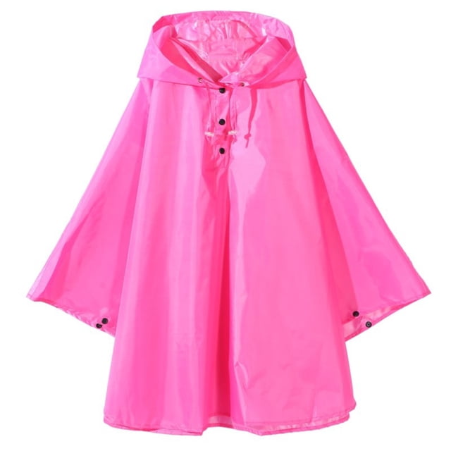 MIASHUI Poncho de Pluie pour Enfants Réutilisable Imperméable pour Tout-Petits, Veste de Pluie, Rose Vif, 3-5 Ans