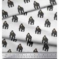 thumbnail image 2 of Soimoi Polyester Crepe Fabric Gorilla Animal Fabric Prints by Yard 52 Inch Wide, 2 of 3