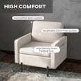 thumbnail image 4 of HOMCOM Fabric Accent Chair Modern Armchair w/ Metal Legs Side Pockets Cream, 4 of 10