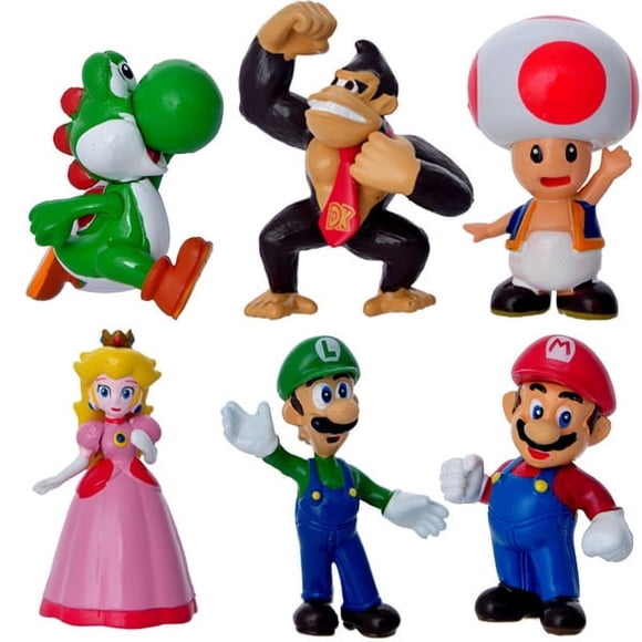 6pcs/set Baby Toys Super Mario Bros 1.5-2.5inch Figure Toy