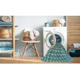 thumbnail image 2 of Ahgly Company Tapis d'Intérieur Rectangulaire Transitionnel Vert Turquoise Moyen, Lavable à la Machine, 5 Pieds x 8 Pieds, 2 of 7