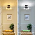thumbnail image 3 of Modern Industrial Semi Flush Mount Ceiling Light with Clear Glass Shade, 3-Bulb Black Ceiling Light Fixture for Kitchen Bedroom L, 3 of 8