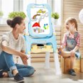 thumbnail image 3 of Patiojoy Chevalet Artistique Double Face à Hauteur Réglable pour Enfants Bleu, 3 of 5
