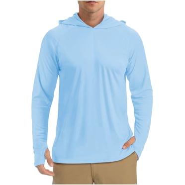 QIPOPIQ Chandails à Capuchon UPF 50+ pour Hommes Maillot Dermoprotecteur Manches Longues Protection Solaire SPF Chandail de Natation UV pour Course Randonnée Pêche Liquidation