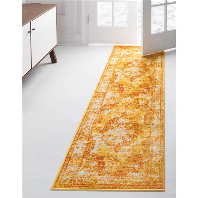 Unique Loom 3141502 2 ft. x 9 ft. 10 in. Salle Garnier Sofia Runner Rug, Orange