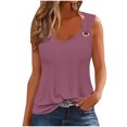 thumbnail image 2 of Meichang Débardeurs Décontractés pour Femmes Été Col Rond Tunique Ample Chemises Sans Manches Basiques Blouses Camisole Unie, 2 of 4