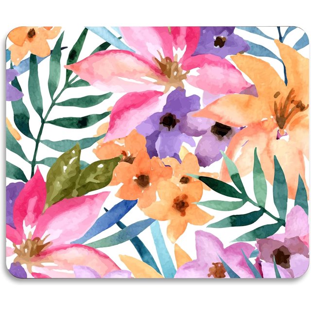 Gaming Mouse Pad NonSlip Rubber Base with Smooth Surface for Precise Control Compact 9.5"x7.9" Size Flower Arts Theme Perfect for Laptop and Office Use