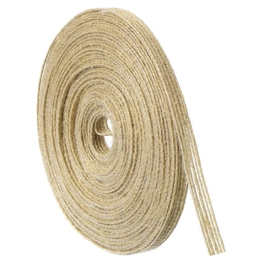 Unique Bargains 1 Roll Natural Burlap Fabric Ribbon 1/4 Inch Burlap Wired Ribbon Rustic Ribbon