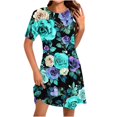 thumbnail image 2 of Ovzne Robes pour Femmes Robe Mode pour Femmes à Col Rond à Manches Courtes Robe Chandail Imprimée Robe pour Femmes à Manches Courtes Liquidation, 2 of 5