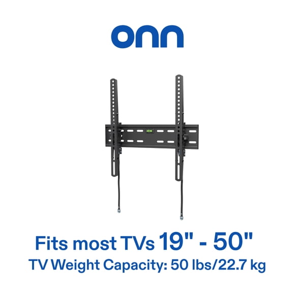 onn. 19 in.–50 in./48,26 cm–127 cm Tilting TV Wall Mount, UL Listed