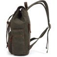 thumbnail image 4 of KAUKKO Vintage Casual Canvas and Leather Rucksack Backpack, 1Green, 4 of 5
