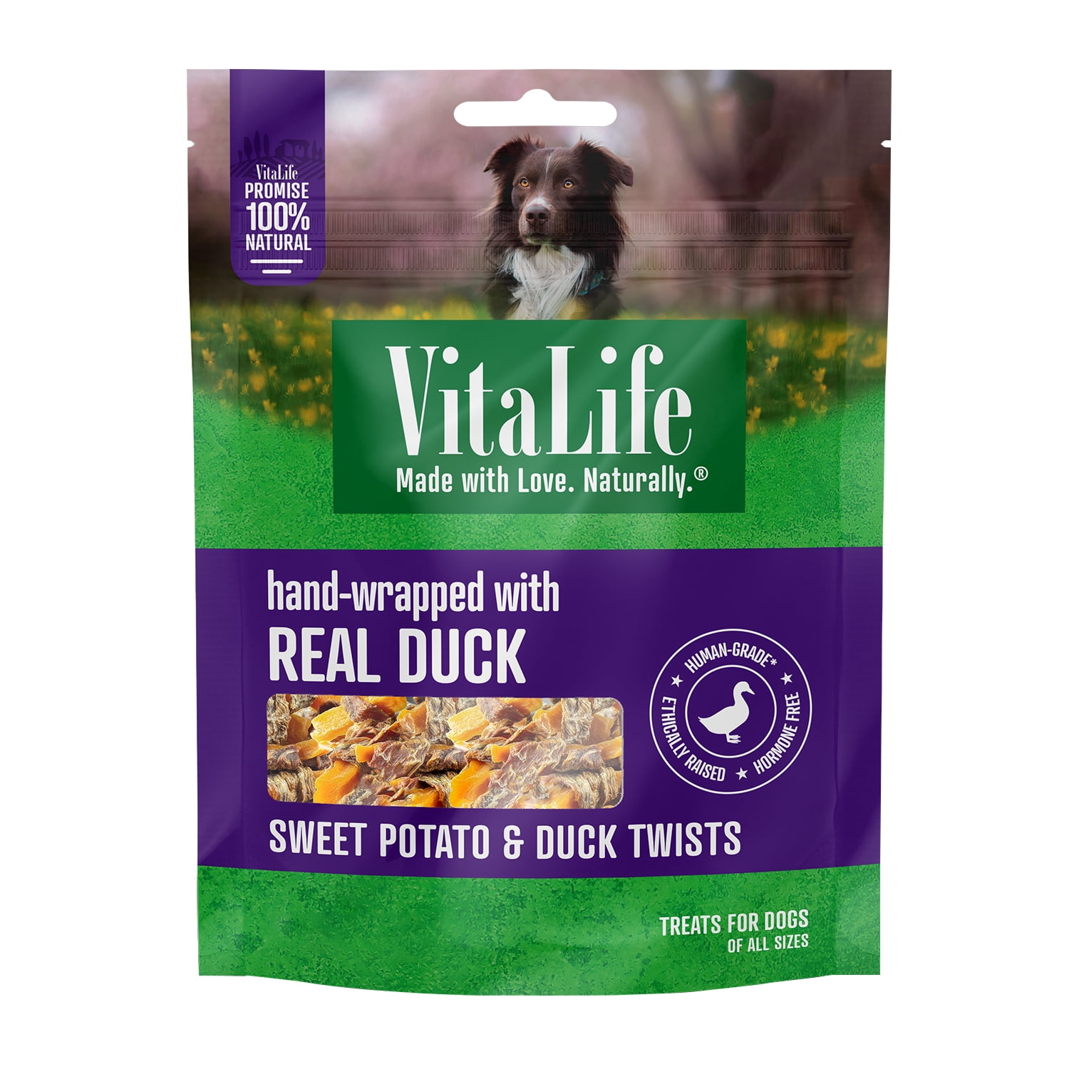 VitaLife Sweet Potato & Duck Twists, All Natural, Jerky Dog Treats 400 g