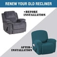 thumbnail image 4 of Stretch Recliner Slipcovers Durable Soft High Stretch Jacquard Sofa Furniture Cover Form Fit Stretch Stylish Recliner Cover/Protector (2 Pack Recliner, Deep Teal), 4 of 7