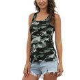 thumbnail image 3 of MAWCLOS Débardeurs pour Femmes Gilet Camouflage T-Shirts Sans Manches Basiques pour Usage Quotidien Blouse à Col Rond Gris Vert 4TG, 3 of 5