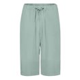 thumbnail image 3 of AherBiu Womens Shorts Casual High Waisted Drawstring Relaxed Fitted Short Summer Knee Length Shorts, 3 of 4