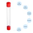 thumbnail image 4 of Unique Bargains Clear Rigid Tube Round Plastic Tubing with Red Rubber Cap, 305mm/ 12 Inch Length, 21mmx25mm/0.83'x1', 2 Set, 4 of 7