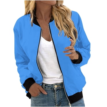 CEHVOM Women's Casual Fashion Printed Pocket Zippered Coat Clearance