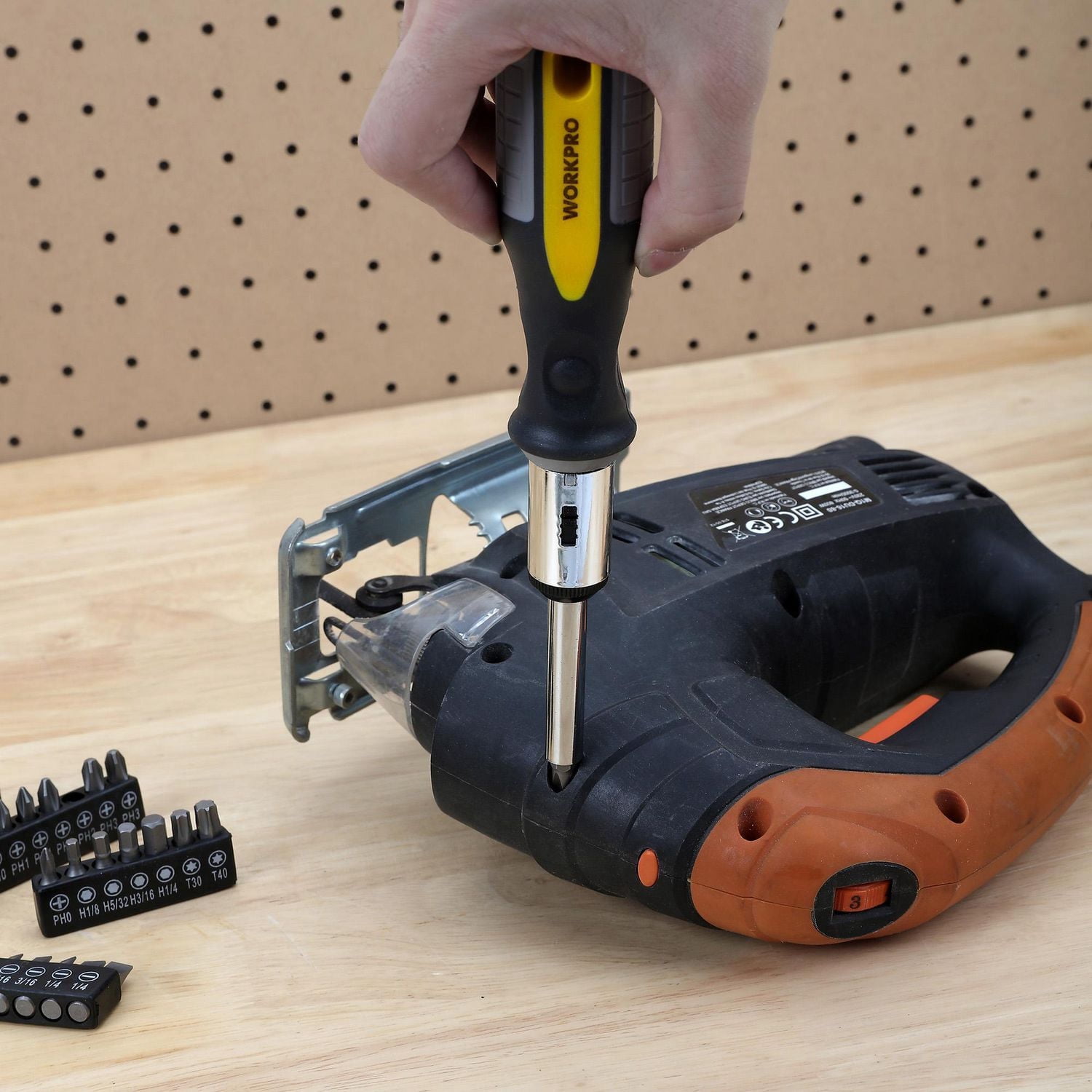 Ensemble de tournevis à cliquet WorkPro - tournevis multi-bits, tournevis de 64 pièces, écrous et embout