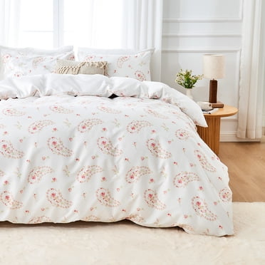 Hitime Ensemble de Housse de Couette Grand, Microfibre Douce et Respirante 3 Pcs Ensembles de Literie Grand, Motif Ensemble de Housse de Couette Grand Confortable, avec Fermeture Éclair (Grand)