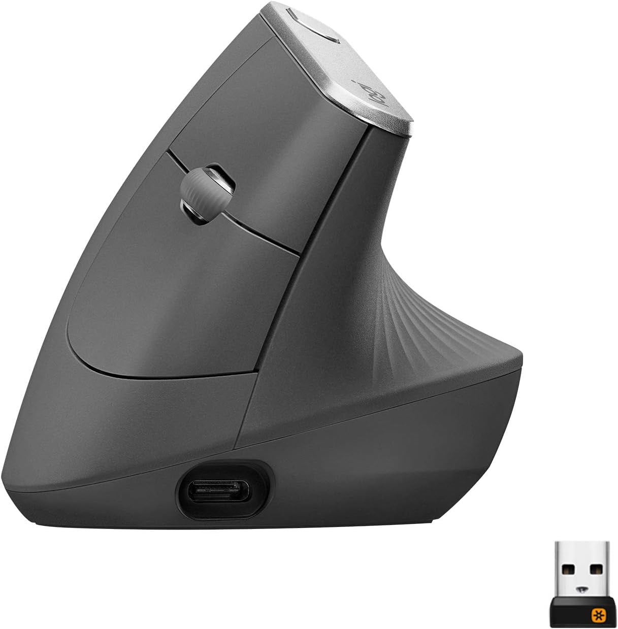 Logitech MX Vertical Wireless Mouse – Advanced Ergonomic Design Reduces Muscle Strain, Graphite  - Refurbished (Excellent)