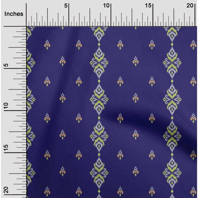 oneOone Coton Soie Tissu Rayé & Tissu Imprimé Ikat Tourbillon 1 Yard 42 Inch Wide