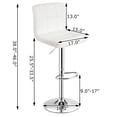 thumbnail image 3 of Costway Set of 2 Adjustable Bar Stools PU Leather Swivel Kitchen Counter Pub Chair White, 3 of 10