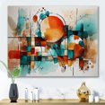 thumbnail image 1 of Designart Abstract Geometric Oversized Wall art decor, Geometric Wall art, Energetic Geometric Patterns in Orange , Orange Modern Canvas wall art, 32x24 inches, 1 of 5