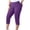 Purple, variant on Plebaso Plus Size Capri Leggings for Women Elastic Waist Workout Yoga Capris Womens Casual Cropped Pants