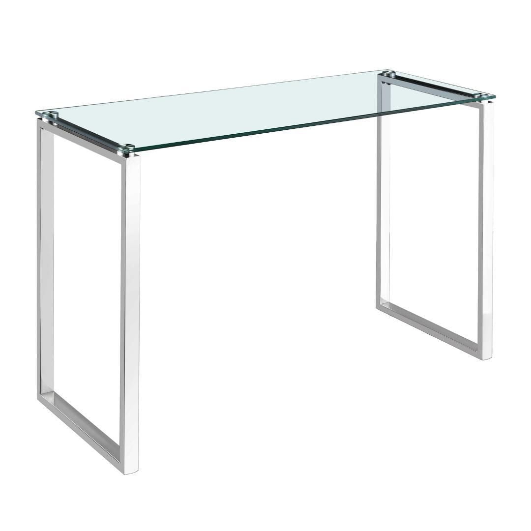 Grand plateau en verre de la console Gyna avec pieds en or brillant