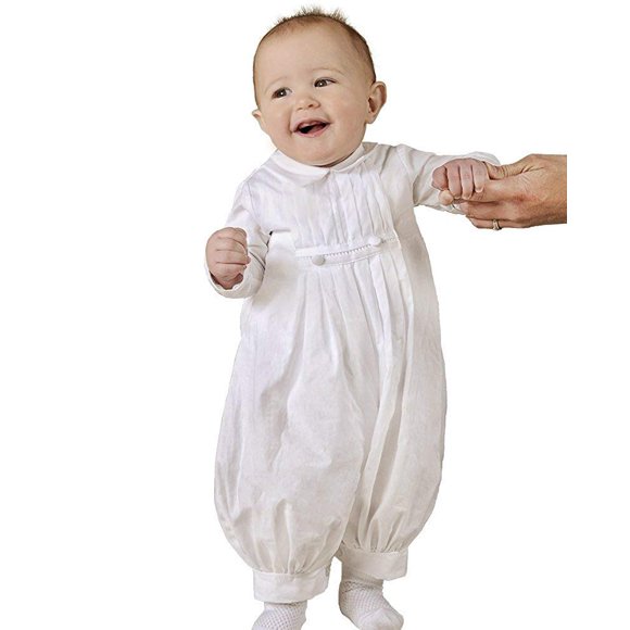 One Small Child Daniel Coton Baptême Bénédiction Tenue pour Garçons - 3 Mois Blanc