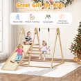 thumbnail image 4 of Gymax Aire de Jeux Intérieure 5-en-1 pour Enfants avec Glissade, Escalade, Rocher, Balançoire Réglable en Bois, 4 of 9