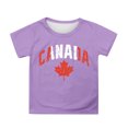 thumbnail image 1 of T-shirt à Manches Courtes pour Filles de la Fête du Canada, Col Rond d'Été, Coupe Décontractée, Chandails de Base, 1 of 4