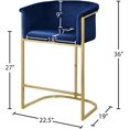 thumbnail image 5 of Meridian Furniture Donatella Navy Velvet Stool, 5 of 5