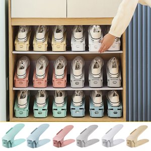 Wzzjkit Shoe Slots Organizer, Shoe Rack Shoe Organizer 50% Space-Saving Storage Shoe Organizer for Closet, Shoe Stacker Shoe Slots Double Stack Shoe Holder