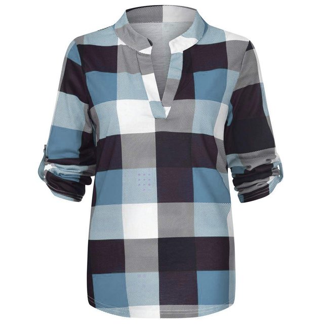 Hauts à Manches Longues pour Femmes, Chemise en Coton Décontractée à Carreaux, Veste Slim, Blouse Décontractée