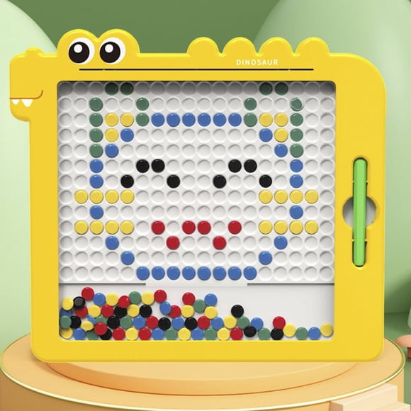 Drawing Board for Toddlers Colorful Magnet Beads Drawing Board with Magnetic Pen and Cards for Boys Girls Over 3 Years Old
