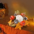 thumbnail image 2 of SLYNSHome Halloween Candle Rings Artificial Maple Leaf Mini Wreath Candle Holder Fall Autumns Thanksgiving Party Decoration, 2 of 7