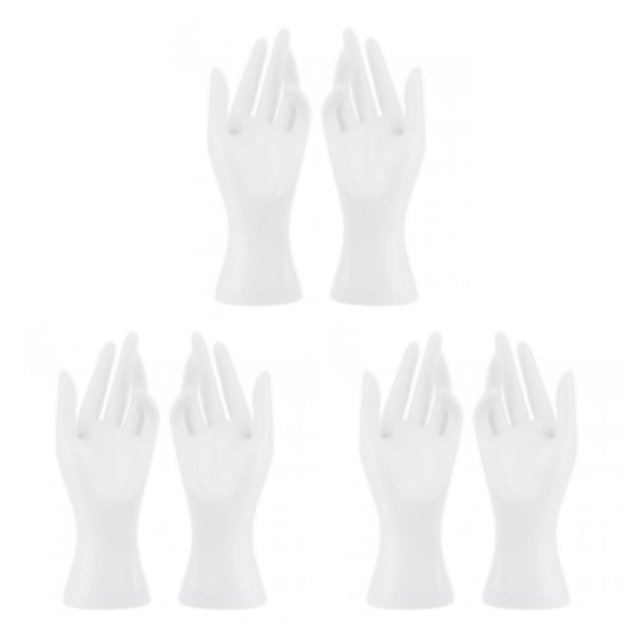 Decodeary 1Pair Female Mannequin Hand Multifunctional for Ring Finger Props Photograph White Height 8.46 Inch 3Set