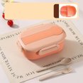 thumbnail image 4 of Men Lunchbox Lunch Boxes for Adults, Plastic Bento Kid Lunch Box Bento Box for Toddler Food Storage for Lunch Box, Red-3 Compartment, 4 of 6